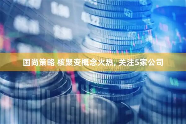 国尚策略 核聚变概念火热, 关注5家公司
