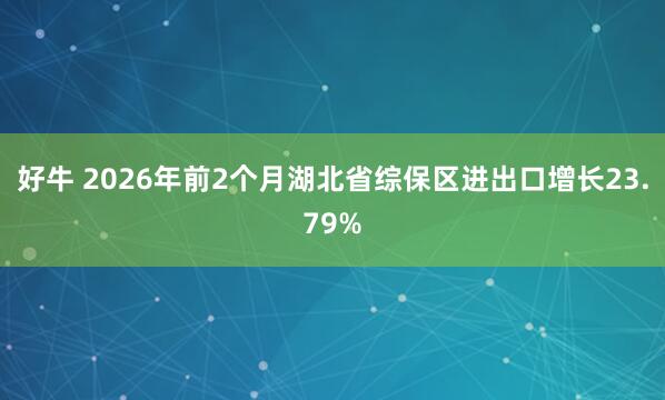 好牛 2026年前2个月湖北省综保区进出口增长23.79%